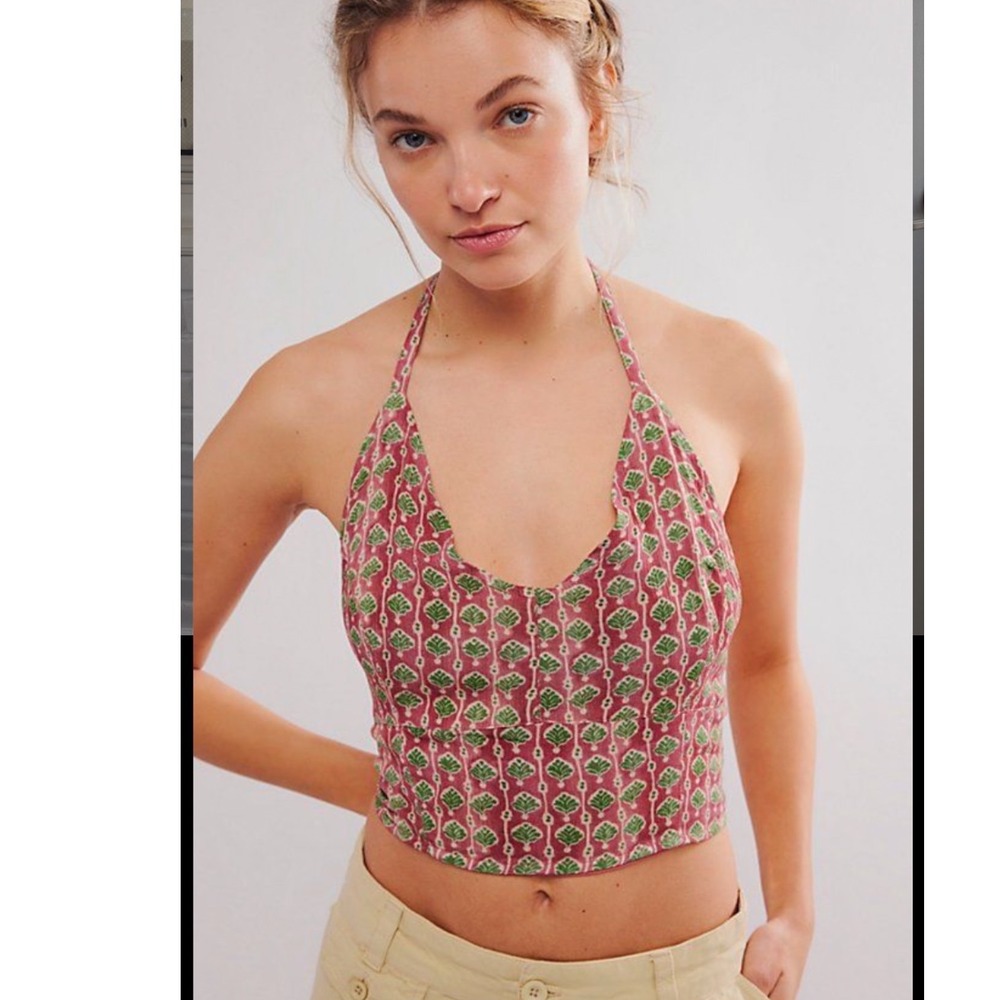 Free People NEW WITH TAGS Rae Halter‎ Crop Top Small boho festival prairie